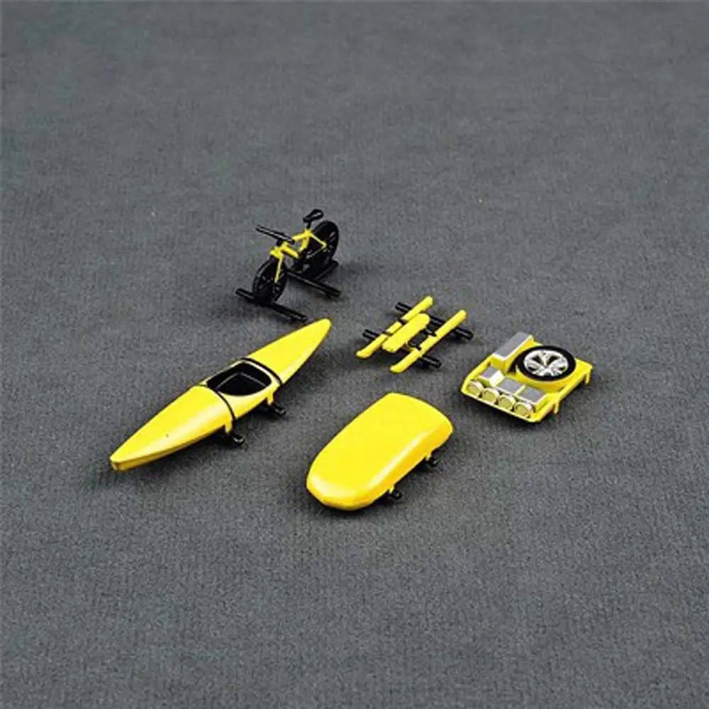 1:64 Scale Model Car Roof Travel Off-road Series Bicycle Kayak 1/64 Car Roof Accessories Miniatures Plastic