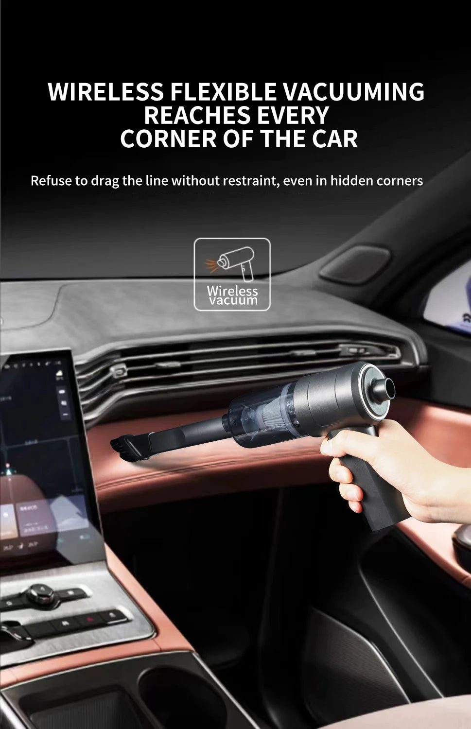 Multi-Scenario Car Vacuum — Compact Handheld, Interior Versatile Use