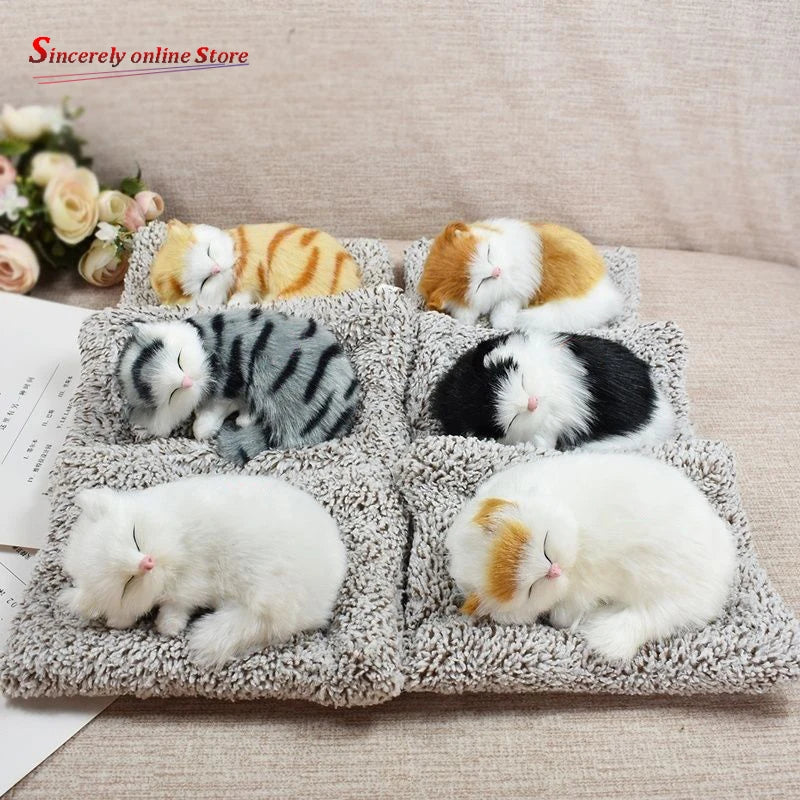 Cute Plush Cat Dog Car Dashboard Accessories Decor Simulation Animal Auto Interior Decoration Ornaments Cute Car Accessories