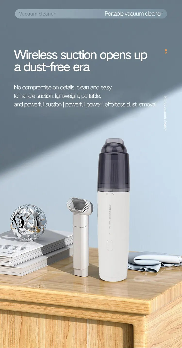 Rechargeable Mini Car Vacuum — Powerful Suction, USB Charging