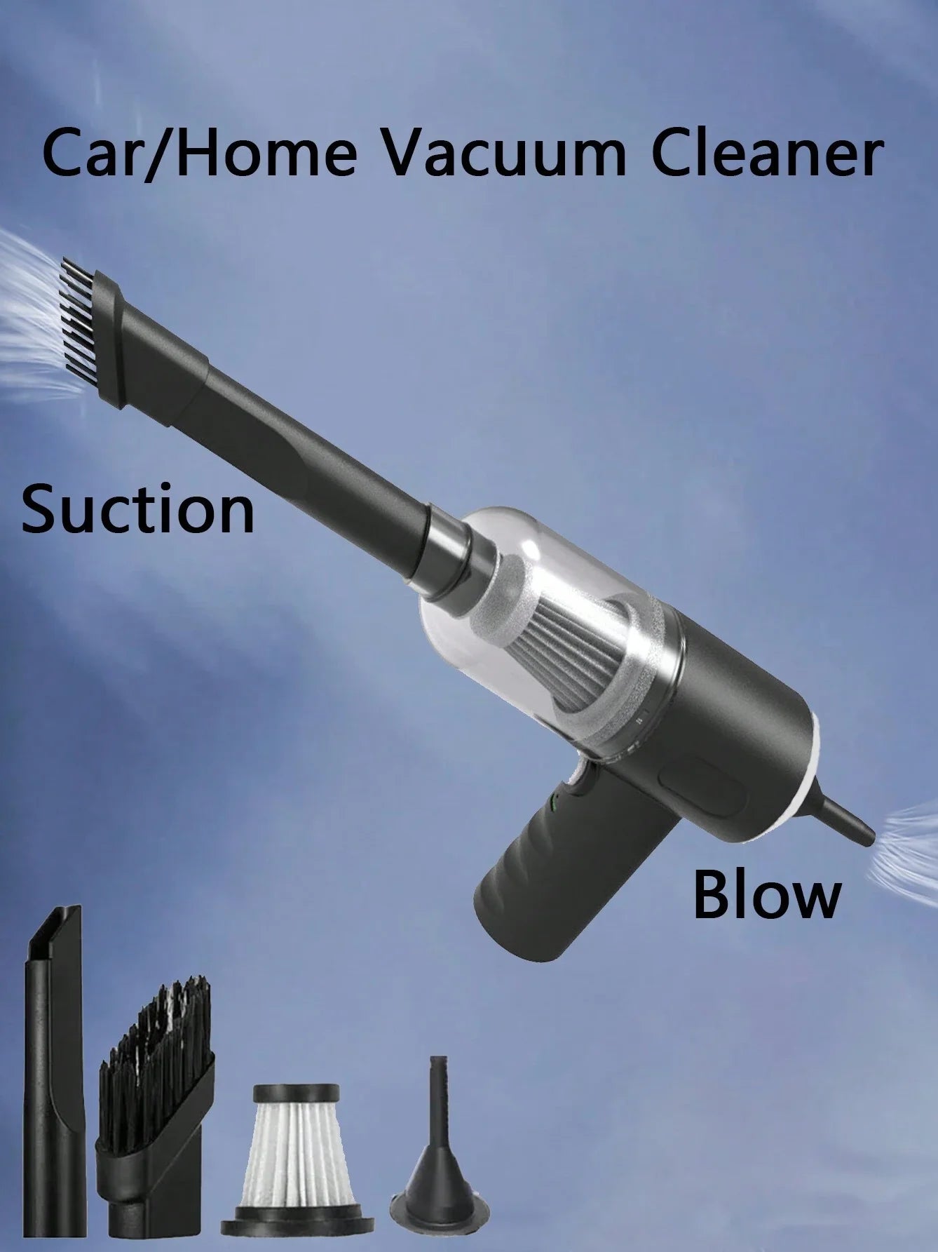 USB-Charged Car & ATV Vacuum — High Power Auto Cleaning
