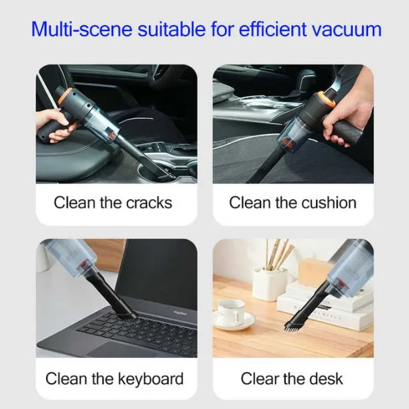 Cordless Mini Car Vacuum — Strong Suction & Blower, Home & Pet Hair