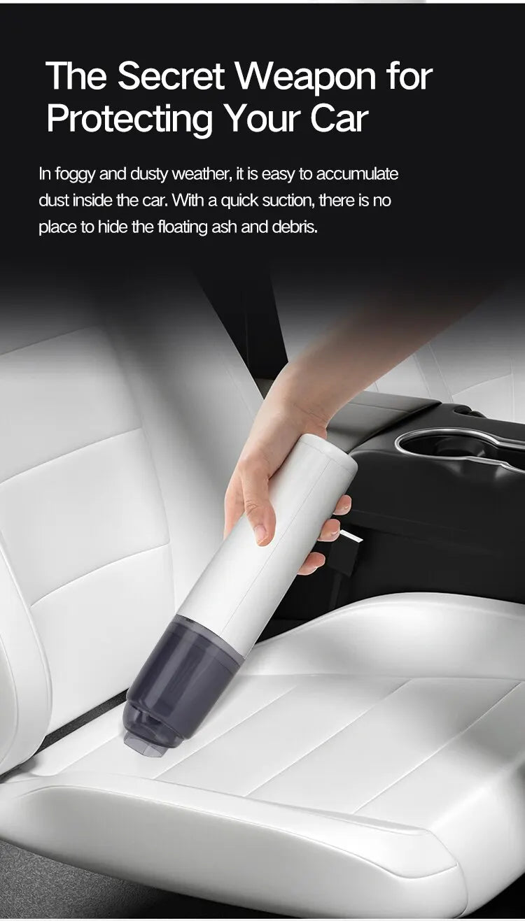 Rechargeable Mini Car Vacuum — Powerful Suction, USB Charging