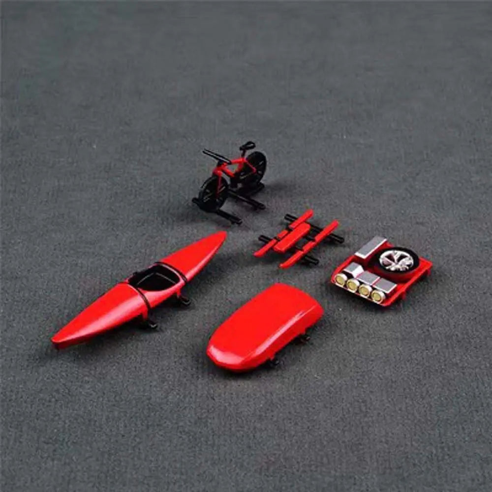 1:64 Scale Model Car Roof Travel Off-road Series Bicycle Kayak 1/64 Car Roof Accessories Miniatures Plastic