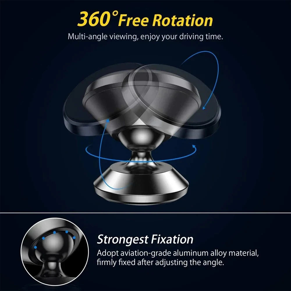 Magnetic Car Phone Holder — Dashboard & Windshield Mount