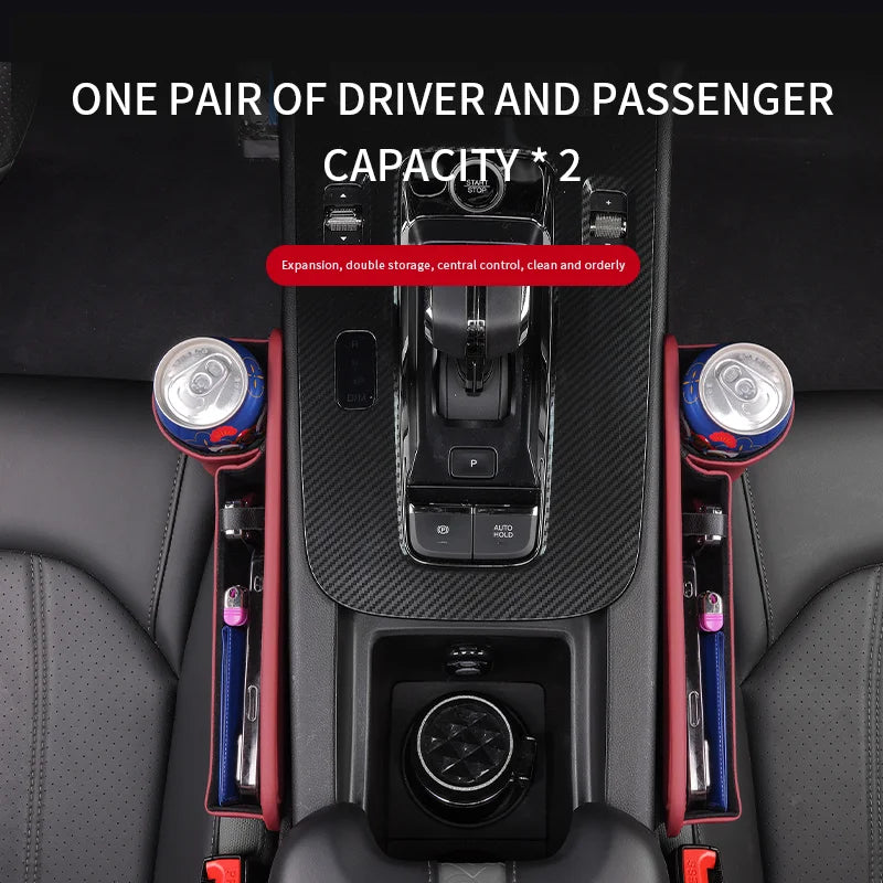 Car Sewn Seat Gap Crevice Slot Leather Storage Box For Subaru Brz Ascent Forester Impreza Legacy Outback WRX XV Auto Accessories