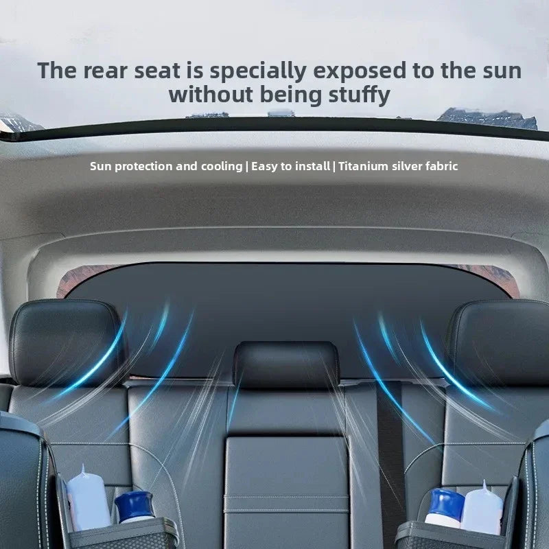 Rear Window Sun Shade — UV & Heat Block, Reflective Privacy, Easy Storage