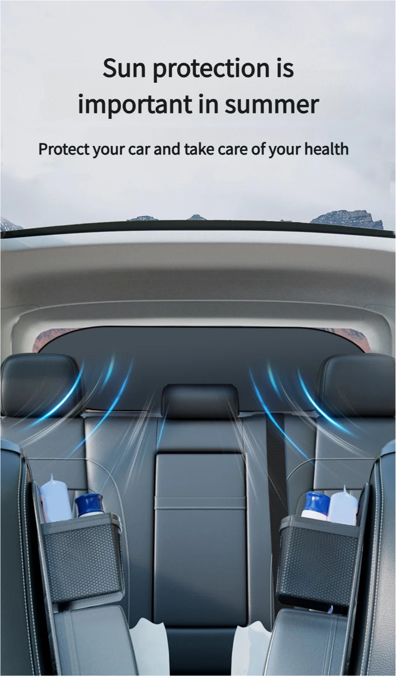 UV-Reflective Rear Windshield Sun Shade — Heat Isolation, Foldable
