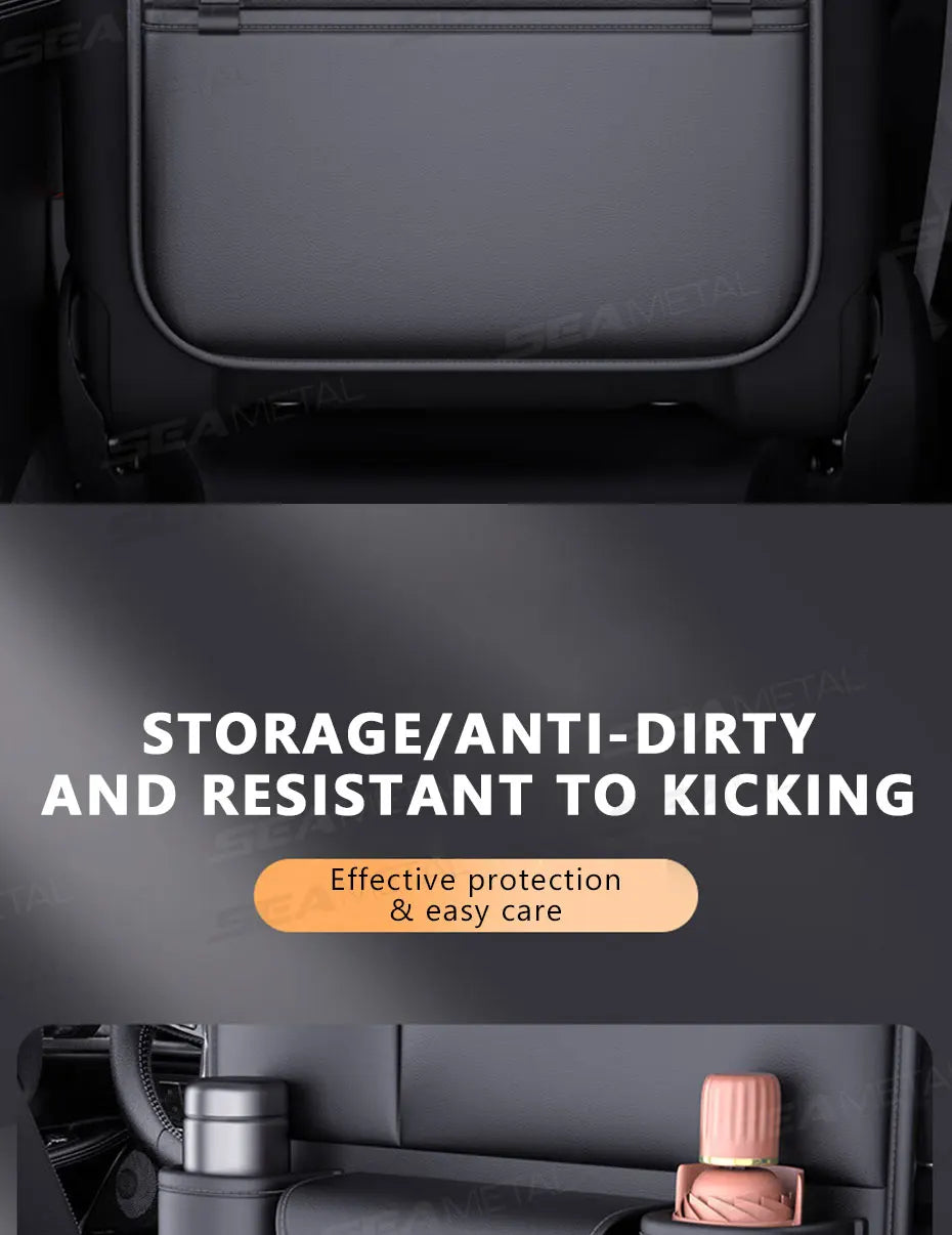 Backseat Car Organizer & Kick Mat — Waterproof with Tablet Holder, Kids & Family Road Trips