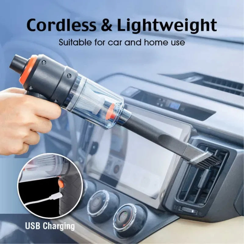 Cordless Mini Car Vacuum — Strong Suction & Blower, Home & Pet Hair