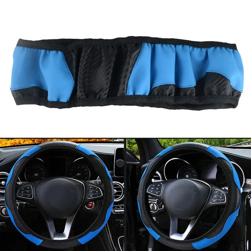 Leather Steering Wheel Cover — Anti-Slip Protector, Breathable Grip