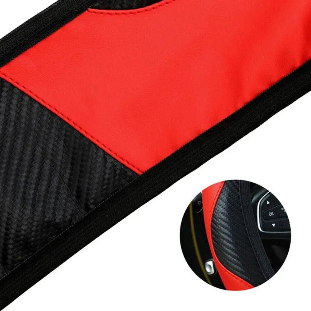 Leather Steering Wheel Cover — Anti-Slip Protector, Breathable Grip