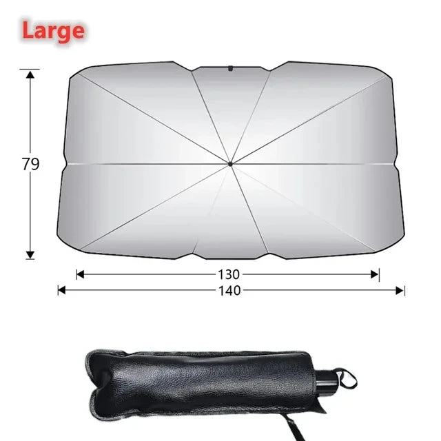 Foldable Front Window Sun Parasol — Windshield Heat Shield, Summer Essential