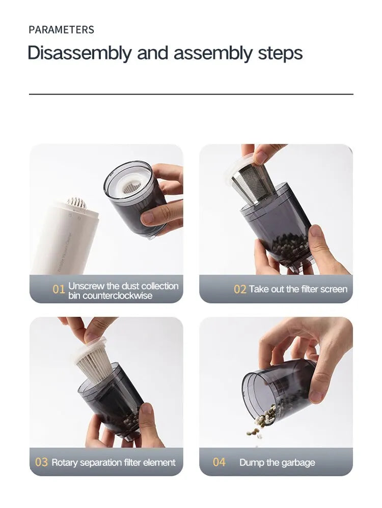 Rechargeable Mini Car Vacuum — Powerful Suction, USB Charging