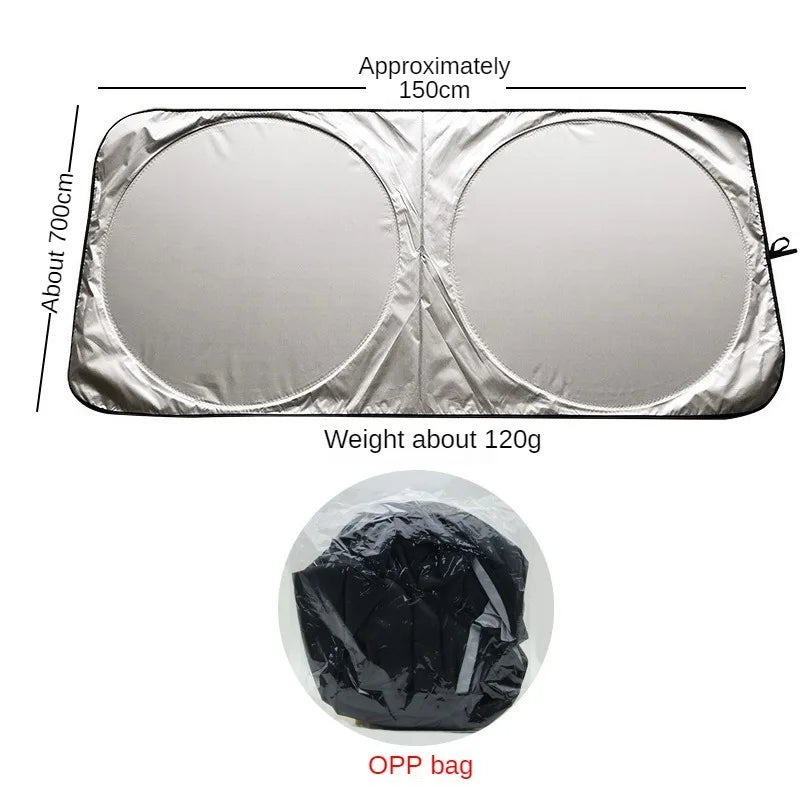 Car Windshield Sun Shade — Anti-UV Visor Cover, Foldable Parasol