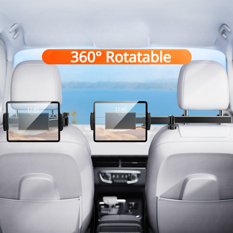 Rear Headrest Phone & Tablet Holder — Foldable 360° Back-Seat Mount