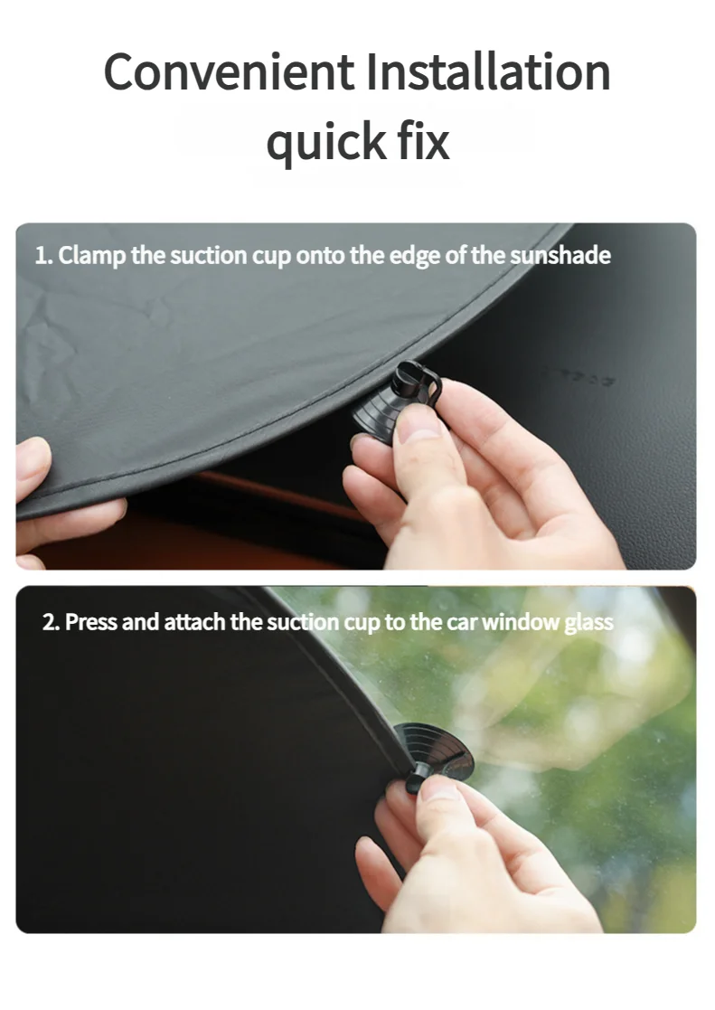 UV-Reflective Rear Windshield Sun Shade — Heat Isolation, Foldable