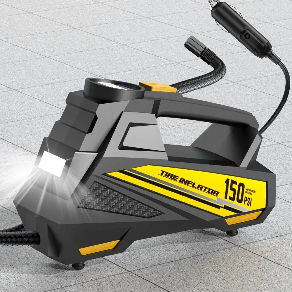 Portable Air Compressor — 150 PSI 12V Tire Inflator