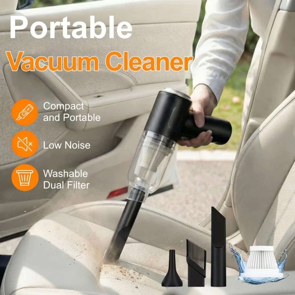 Compact Pump Car Vacuum — Multi-Purpose Portable, Vehicles & Household