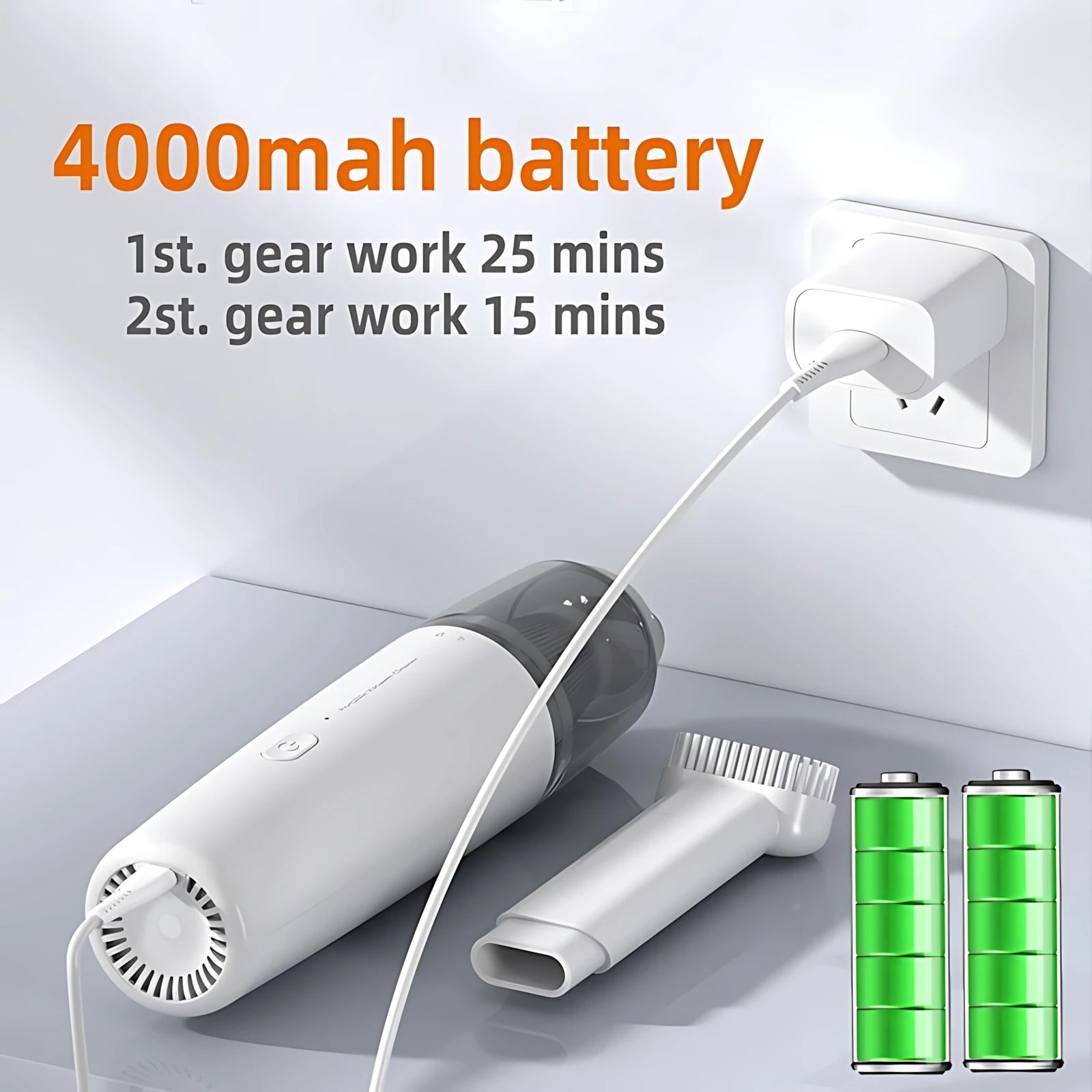 Rechargeable Mini Car Vacuum — Powerful Suction, USB Charging