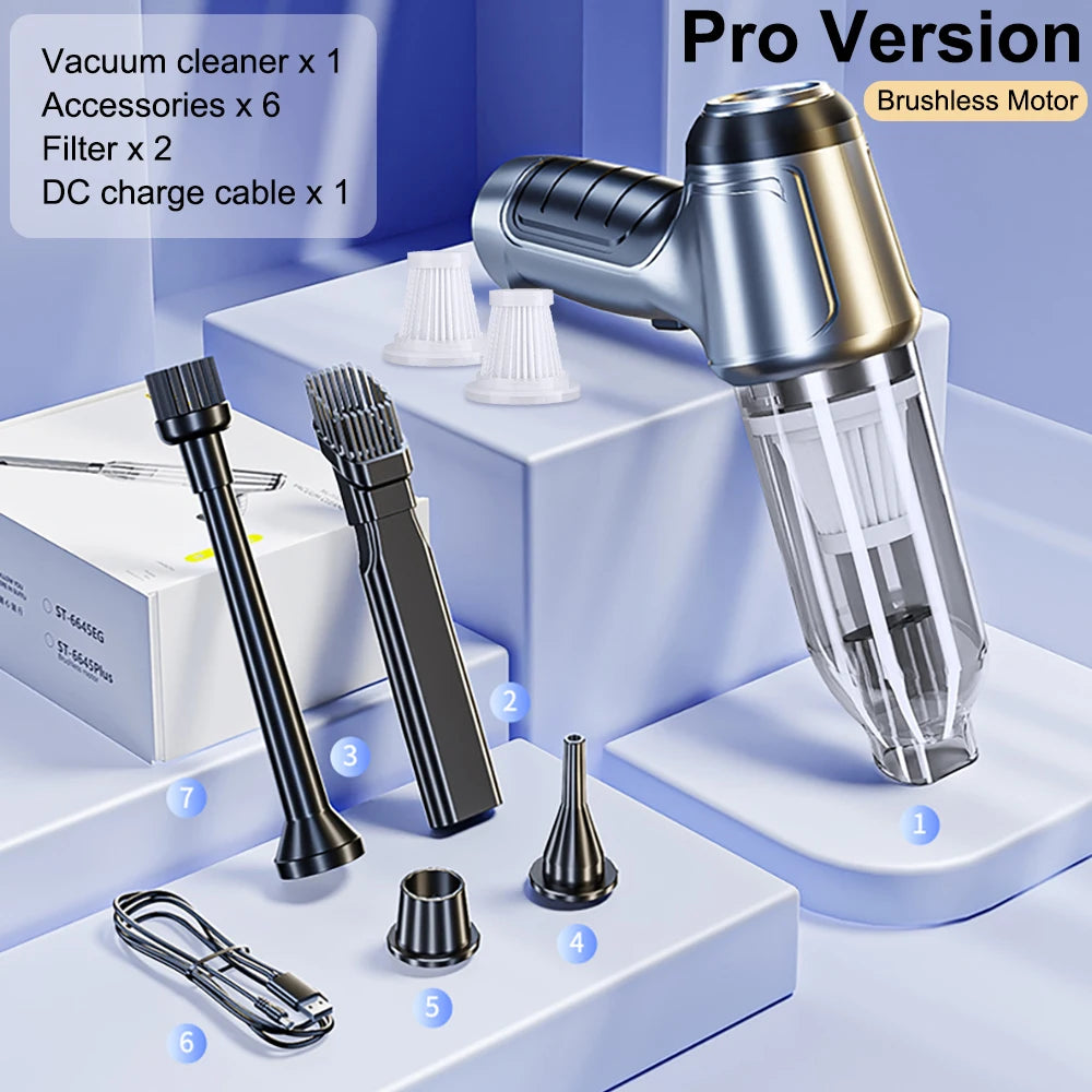 Cordless Car Vacuum — 95,000PA High Suction, 2-in-1 Blower & Vacuum