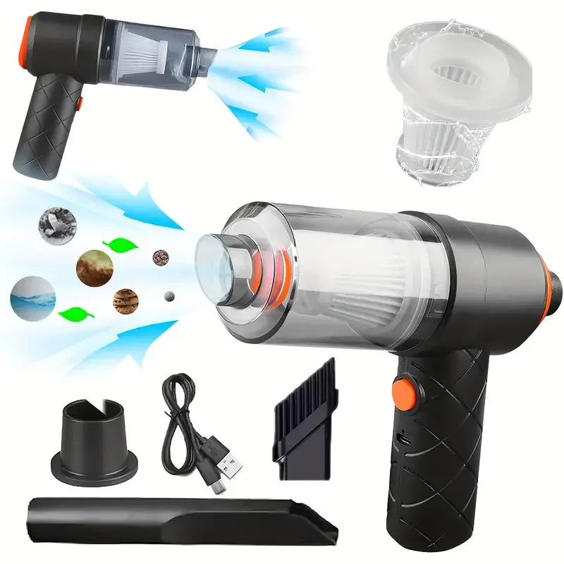 Cordless Mini Car Vacuum — Strong Suction & Blower, Home & Pet Hair
