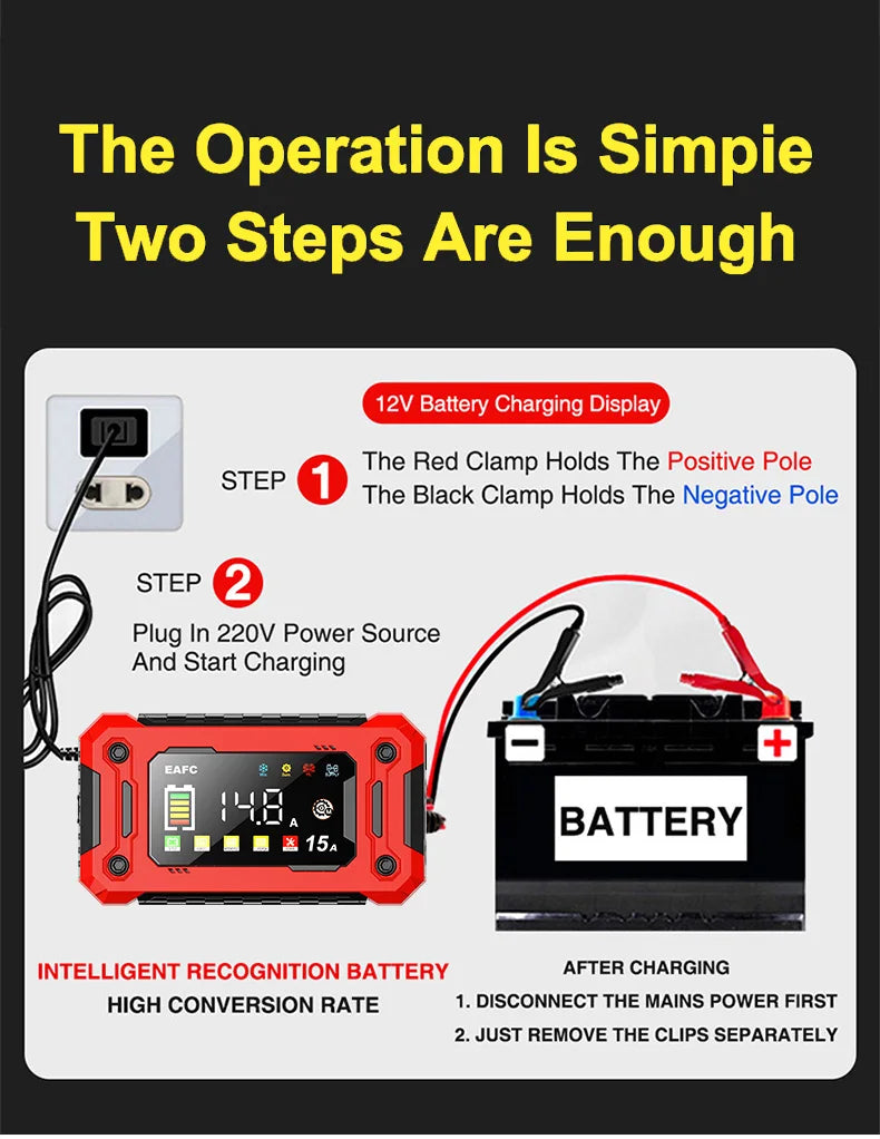 Portable Car Jump Starter/Battery charger 15A/8A — Pocket-Sized  Power Bank