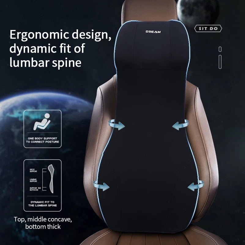Memory Foam Car Headrest Lumbar Support Neck Pillow Back Cushion Seat Waist Car Interior Accessories for Comfortable Travel
