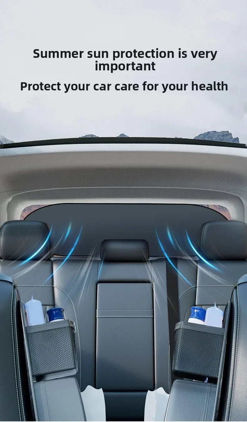 Rear Window Sun Shade — UV & Heat Block, Reflective Privacy, Easy Storage