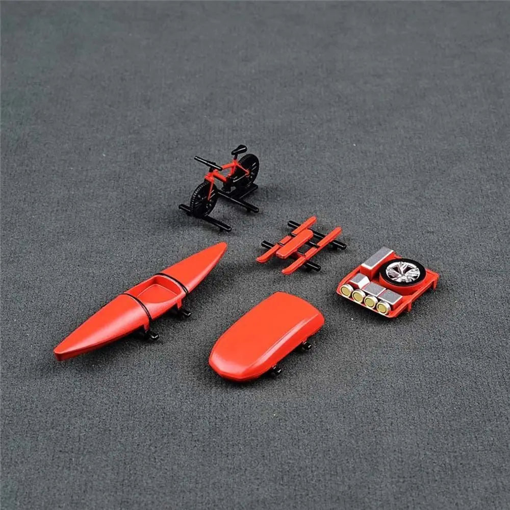 1:64 Scale Model Car Roof Travel Off-road Series Bicycle Kayak 1/64 Car Roof Accessories Miniatures Plastic