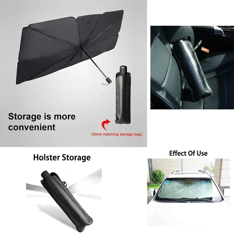 Interior Windshield Sun Shade — Umbrella Style, Summer Heat Protection