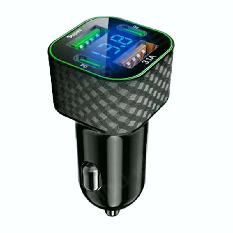 4-Port USB Car Charger — Fast Charge 3.0 + Dual USB-C, Charges 4 Devices Simultaneously