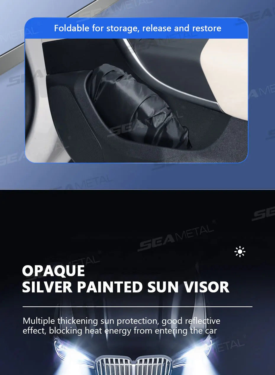 Foldable Windshield Sun Shade — 99% UV Block, Keeps Car Cool | Standard & XL SUV Sizes