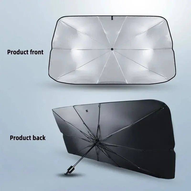 Privacy Sun Curtain Shade — Front Windshield Umbrella Style, Summer Protection