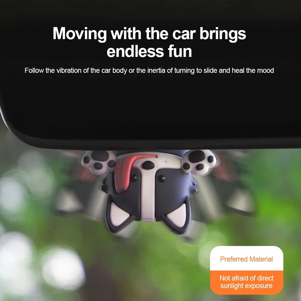 Car Pendant Cute Swinging Dog Auto Rearview Mirror Hanging Ornaments with Interior Decoraction Accessories for Girl Gifts