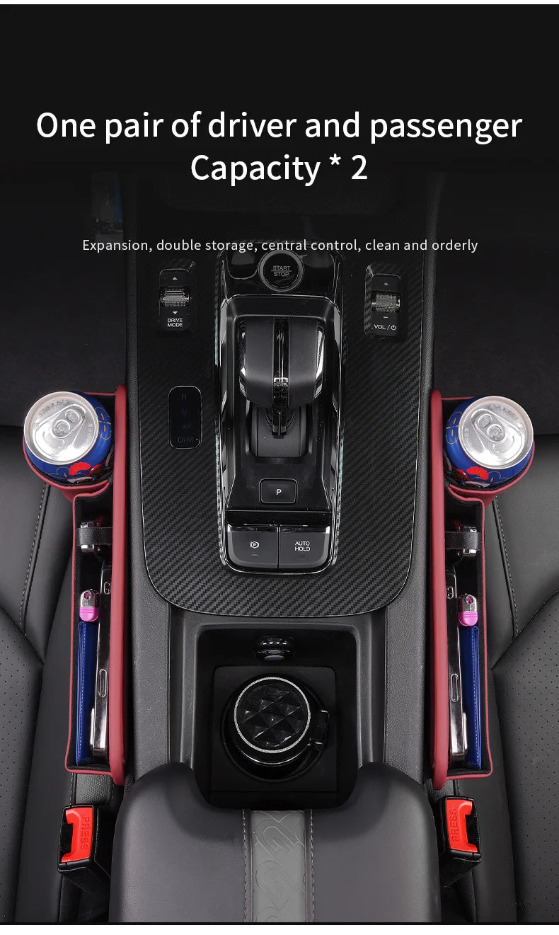 Car Sewn Seat Gap Crevice Slot Leather Storage Box For Subaru Brz Ascent Forester Impreza Legacy Outback WRX XV Auto Accessories