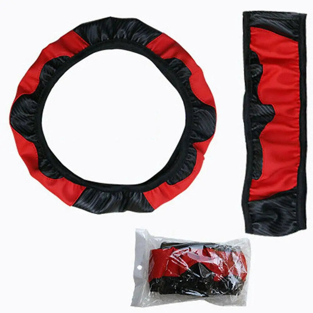 Leather Steering Wheel Cover — Anti-Slip Protector, Breathable Grip