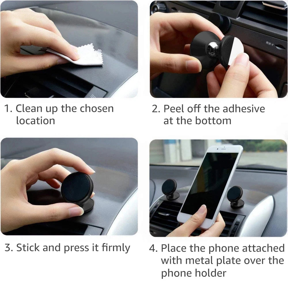 Magnetic Car Phone Holder — Dashboard & Windshield Mount