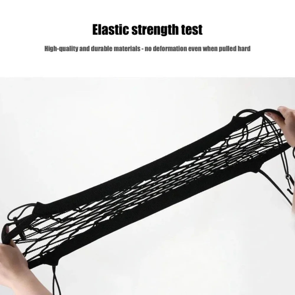 Car Storage Net Bag Between Seats Car Divider Pet Barrier Stretchable Elastic Mesh Bag Organizer Auto Accessories
