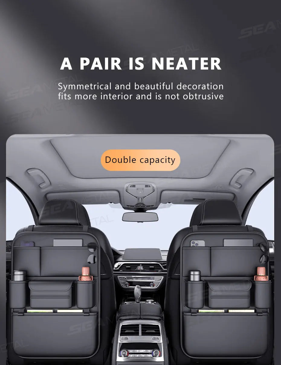 Backseat Car Organizer & Kick Mat — Waterproof with Tablet Holder, Kids & Family Road Trips