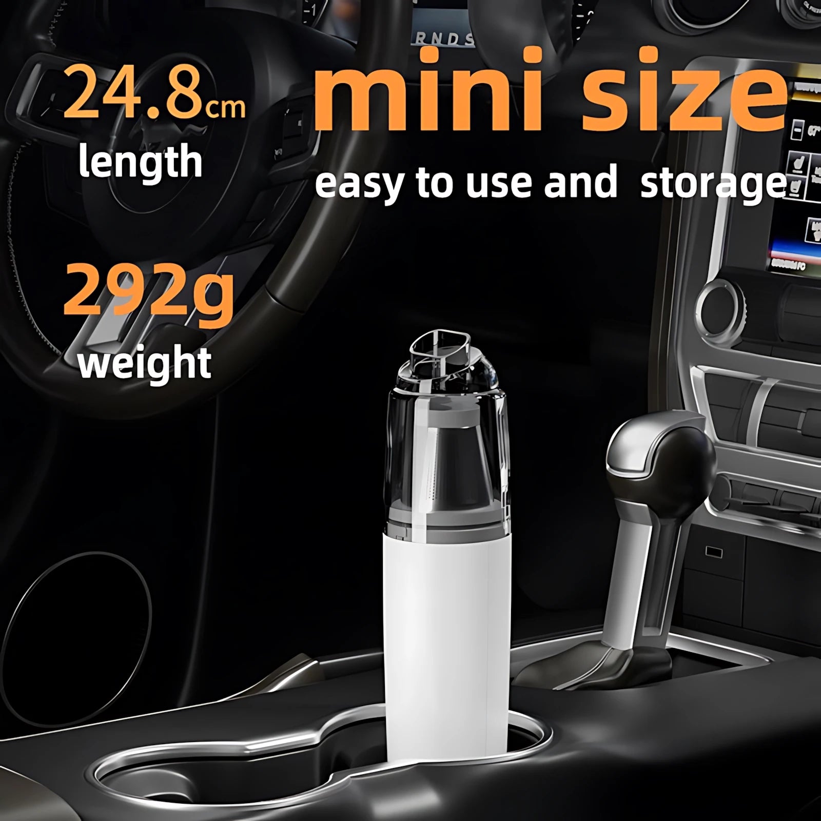 Rechargeable Mini Car Vacuum — Powerful Suction, USB Charging