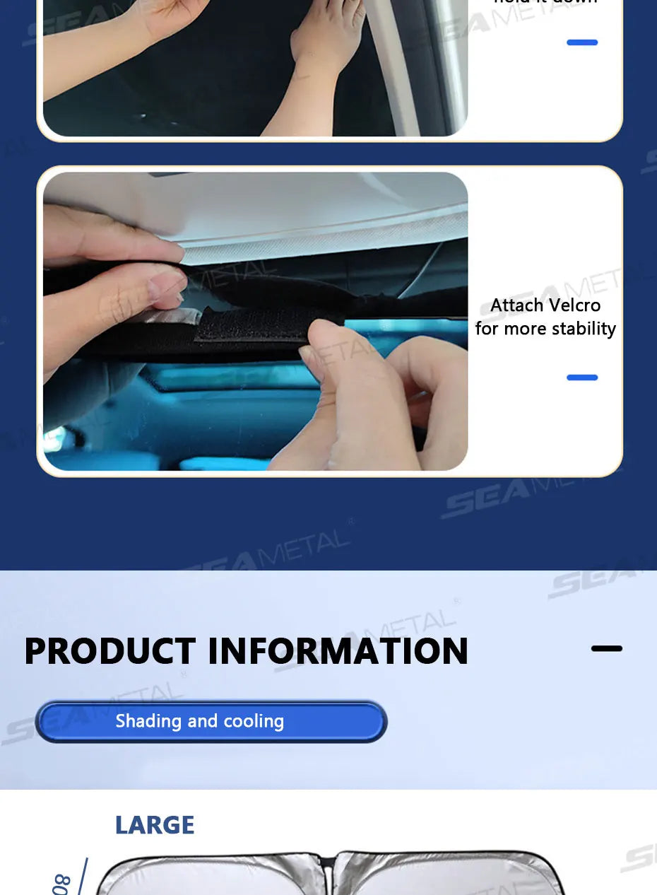 Foldable Windshield Sun Shade — 99% UV Block, Keeps Car Cool | Standard & XL SUV Sizes