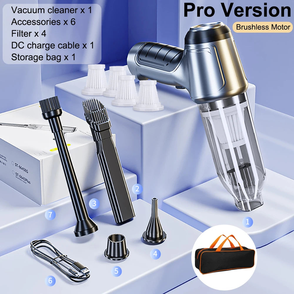 Cordless Car Vacuum — 95,000PA High Suction, 2-in-1 Blower & Vacuum