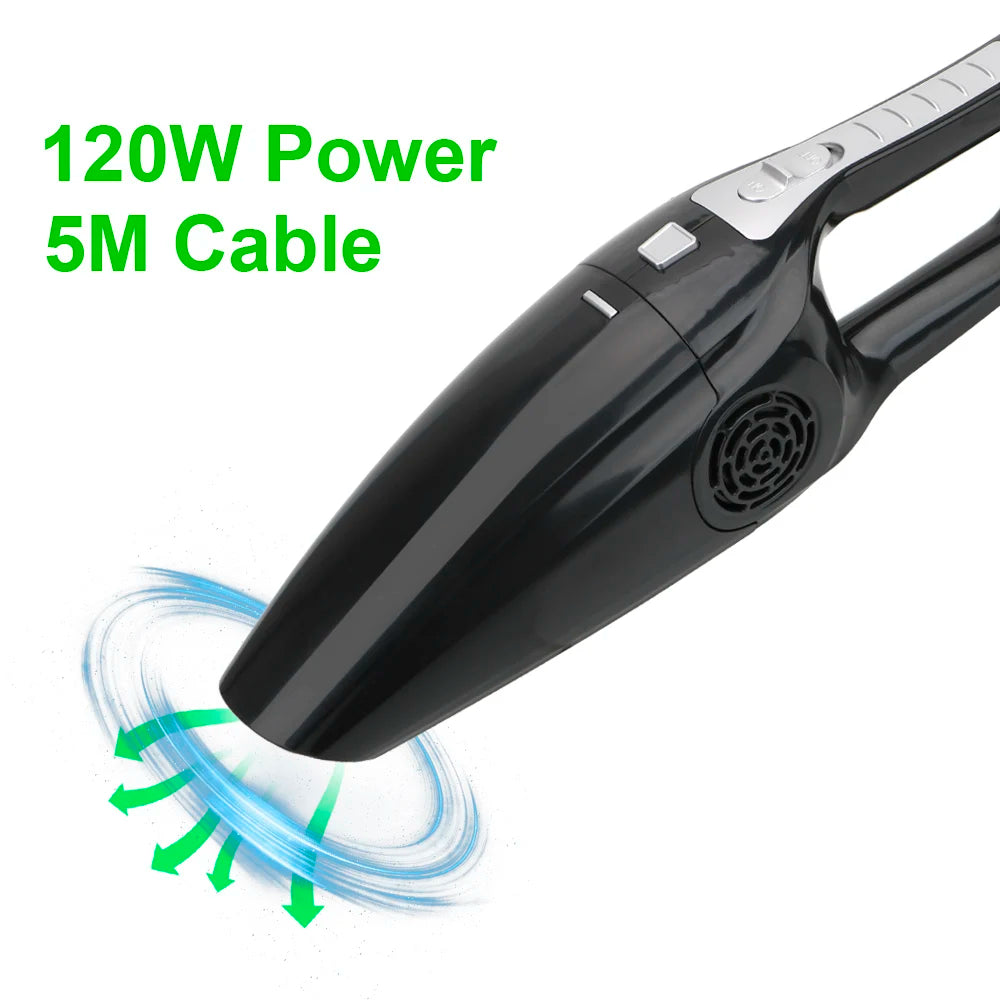 Wet & Dry Car Vacuum — 12V 120W Powerful Handheld, Auto & Home
