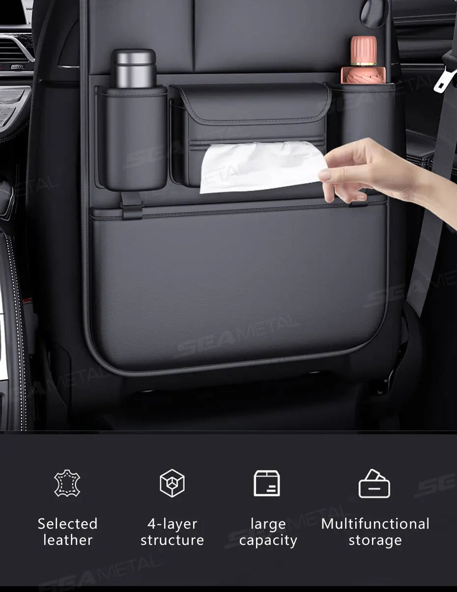 Backseat Car Organizer & Kick Mat — Waterproof with Tablet Holder, Kids & Family Road Trips