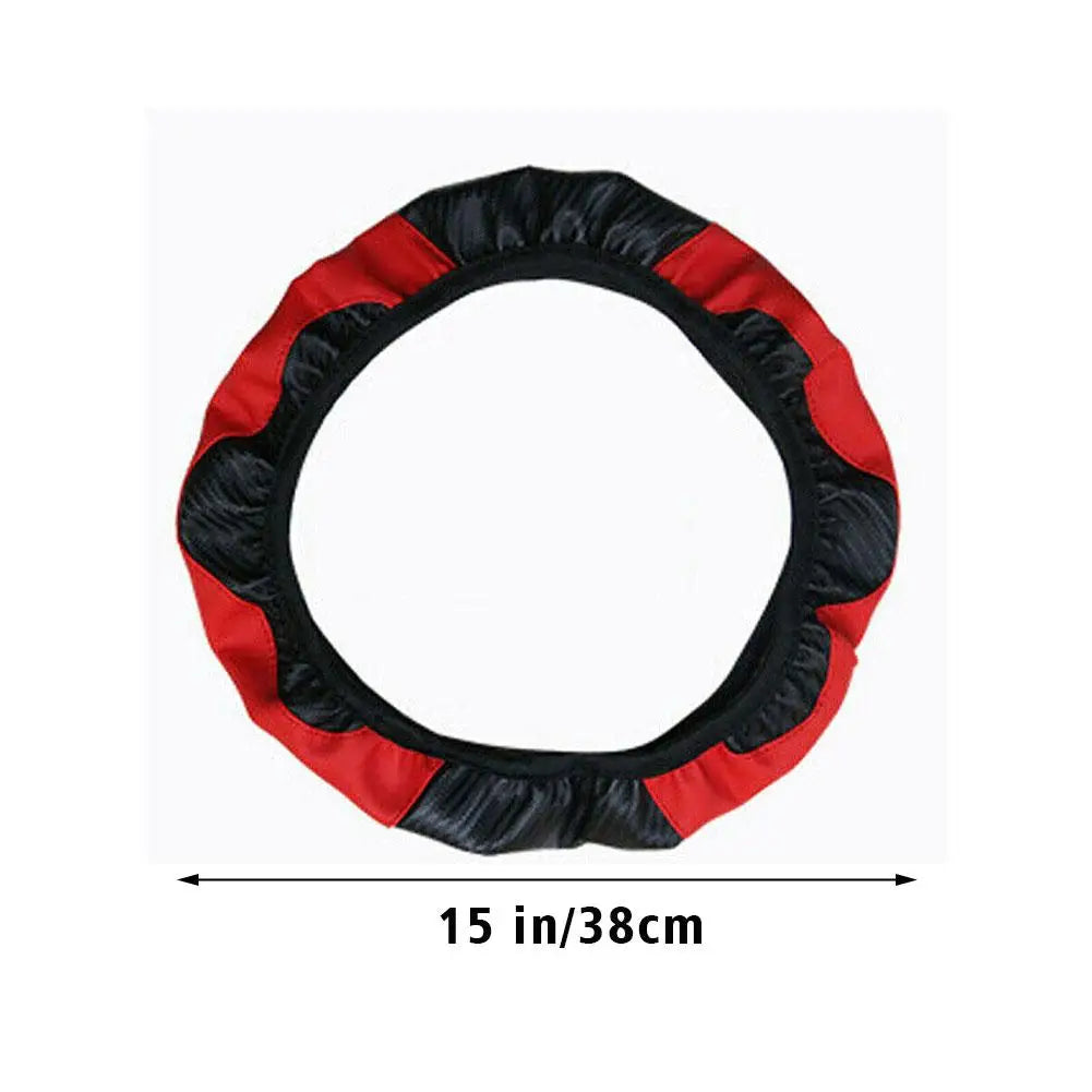 Leather Steering Wheel Cover — Anti-Slip Protector, Breathable Grip