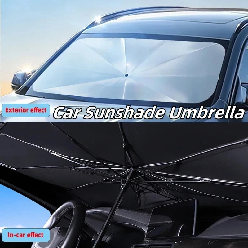 Foldable Front Window Sun Parasol — Windshield Heat Shield, Summer Essential