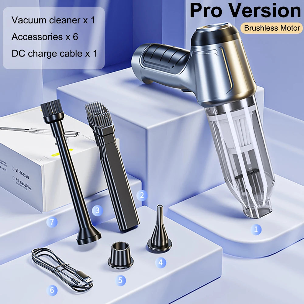 Cordless Car Vacuum — 95,000PA High Suction, 2-in-1 Blower & Vacuum