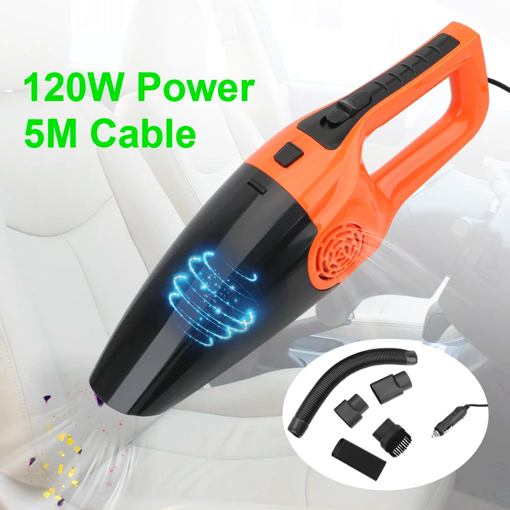 Wet & Dry Car Vacuum — 12V 120W Powerful Handheld, Auto & Home