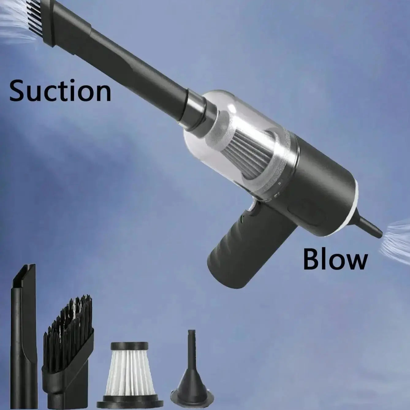 USB-Charged Car & ATV Vacuum — High Power Auto Cleaning